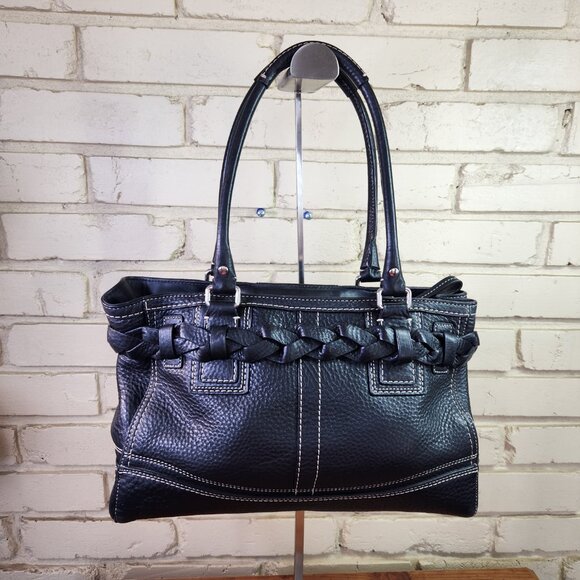 Like New Coach Hampton Black Leather Handbag Purse - Picture 4 of 14